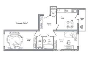 2-к квартира, вторичка, 58м2, 2/8 этаж