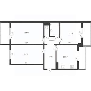 3-к квартира, вторичка, 90м2, 7/9 этаж