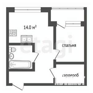 1-к квартира, вторичка, 42м2, 7/9 этаж