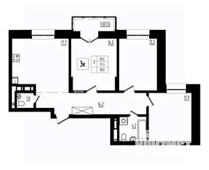 3-к квартира, вторичка, 79м2, 5/12 этаж