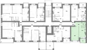 1-к квартира, строящийся дом, 43м2, 2/4 этаж