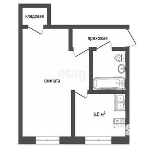 1-к квартира, вторичка, 31м2, 5/5 этаж