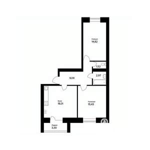 2-к квартира, вторичка, 63м2, 2/5 этаж