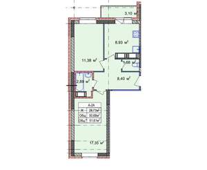 2-к квартира, вторичка, 52м2, 18/18 этаж