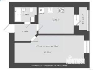 1-к квартира, сданный дом, 47м2, 8/18 этаж