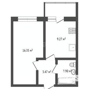 1-к квартира, вторичка, 33м2, 4/16 этаж