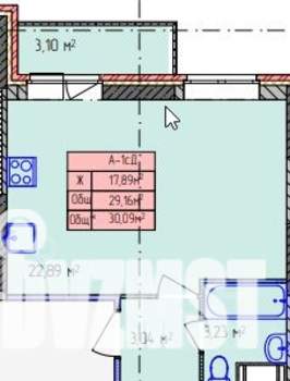 Студия квартира, вторичка, 30м2, 7/18 этаж
