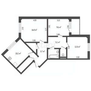 3-к квартира, вторичка, 66м2, 1/5 этаж