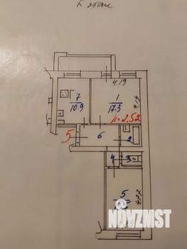 2-к квартира, вторичка, 55м2, 2/9 этаж