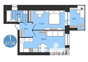 1-к квартира, вторичка, 47м2, 2/4 этаж