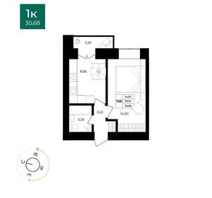 1-к квартира, вторичка, 31м2, 3/12 этаж