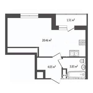 Студия квартира, вторичка, 30м2, 6/17 этаж