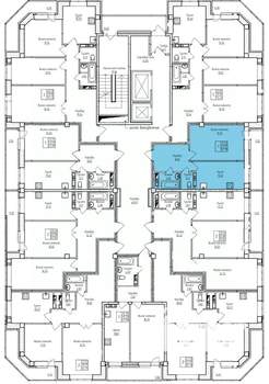 1-к квартира, строящийся дом, 43м2, 13/17 этаж