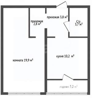 1-к квартира, вторичка, 42м2, 15/16 этаж