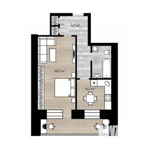 1-к квартира, вторичка, 31м2, 6/10 этаж