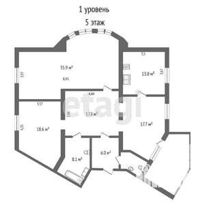 6-к квартира, вторичка, 232м2, 5/7 этаж