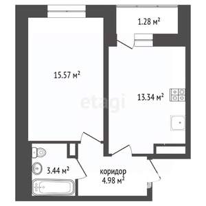 1-к квартира, вторичка, 39м2, 6/18 этаж