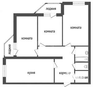 3-к квартира, вторичка, 92м2, 2/5 этаж
