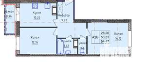 2-к квартира, вторичка, 54м2, 3/18 этаж