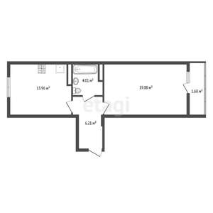 1-к квартира, строящийся дом, 45м2, 5/10 этаж