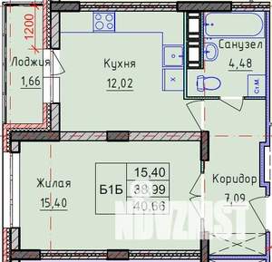 1-к квартира, вторичка, 41м2, 2/8 этаж