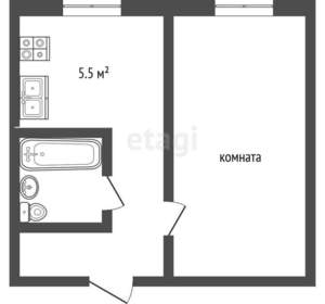 1-к квартира, вторичка, 31м2, 1/8 этаж