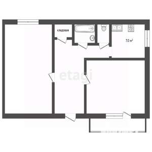 2-к квартира, вторичка, 50м2, 5/5 этаж