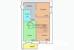 2-к квартира, вторичка, 59м2, 5/12 этаж