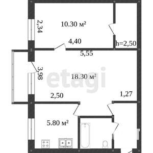 2-к квартира, вторичка, 45м2, 5/5 этаж