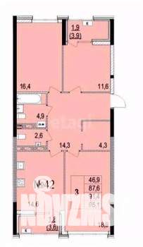 3-к квартира, вторичка, 92м2, 6/10 этаж