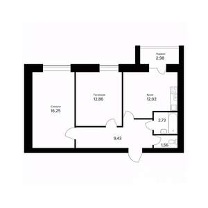 2-к квартира, вторичка, 56м2, 5/5 этаж