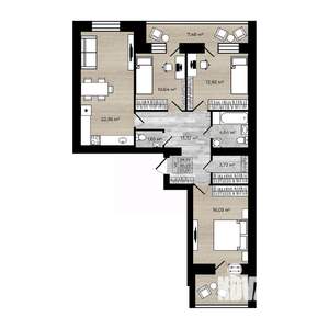 3-к квартира, вторичка, 92м2, 1/9 этаж