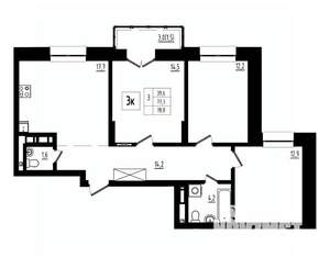 3-к квартира, вторичка, 79м2, 7/12 этаж