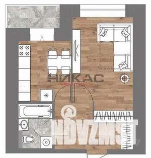 1-к квартира, вторичка, 41м2, 13/15 этаж