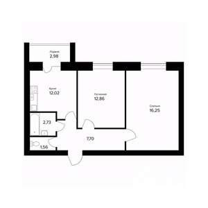 2-к квартира, вторичка, 55м2, 4/5 этаж