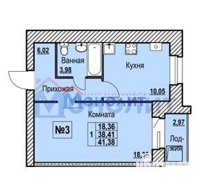 1-к квартира, вторичка, 41м2, 7/10 этаж