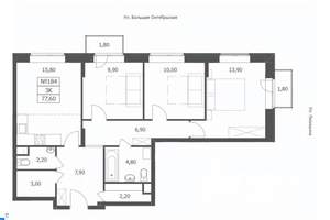3-к квартира, вторичка, 78м2, 2/11 этаж