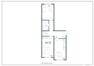 2-к квартира, вторичка, 55м2, 5/17 этаж