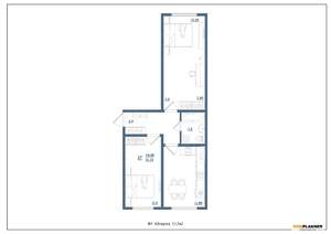 2-к квартира, сданный дом, 51м2, 1/8 этаж