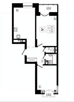 2-к квартира, вторичка, 59м2, 3/12 этаж