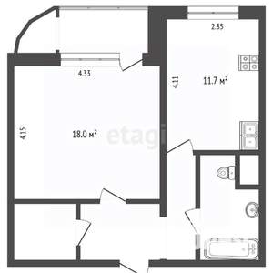1-к квартира, вторичка, 44м2, 8/8 этаж