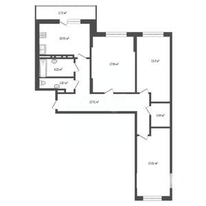 3-к квартира, вторичка, 89м2, 4/5 этаж