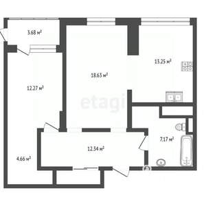 2-к квартира, вторичка, 65м2, 7/11 этаж