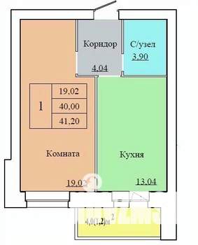 1-к квартира, вторичка, 41м2, 6/12 этаж