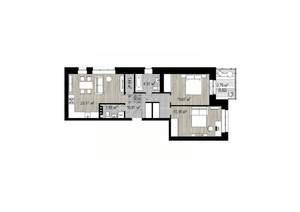2-к квартира, строящийся дом, 71м2, 4/4 этаж