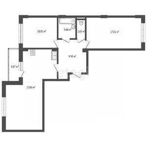 2-к квартира, сданный дом, 70м2, 7/10 этаж