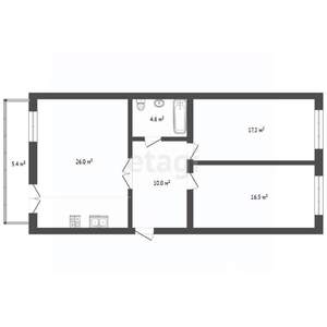 3-к квартира, вторичка, 76м2, 3/6 этаж