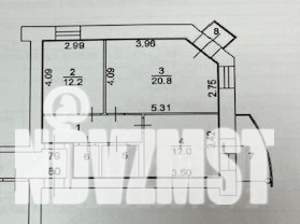 2-к квартира, вторичка, 60м2, 7/12 этаж