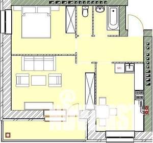 2-к квартира, вторичка, 59м2, 1/4 этаж