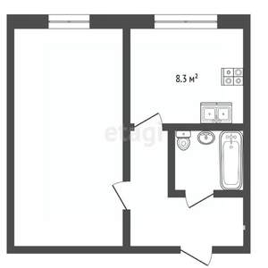 1-к квартира, вторичка, 31м2, 2/5 этаж